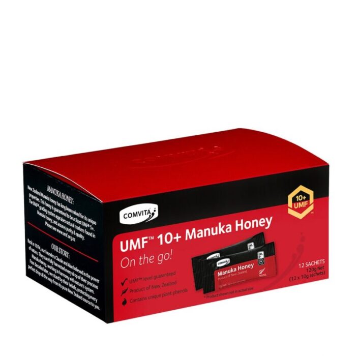 comvita umf 10 manuka honey sachets 12s 12 x 10g 241001032413